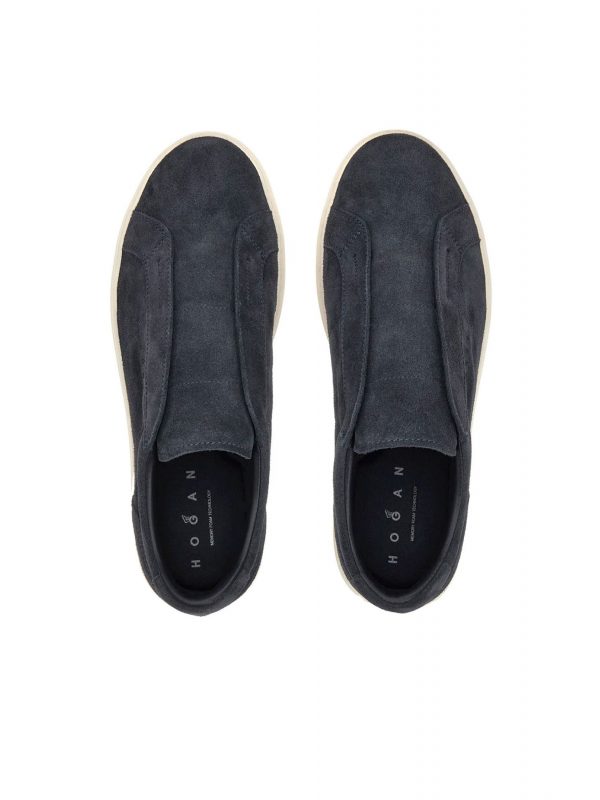 HOGAN ΠΑΠΟΥΤΣΙΑ SNEAKERS SLIP ON H668 SUEDE ΜΠΛΕ