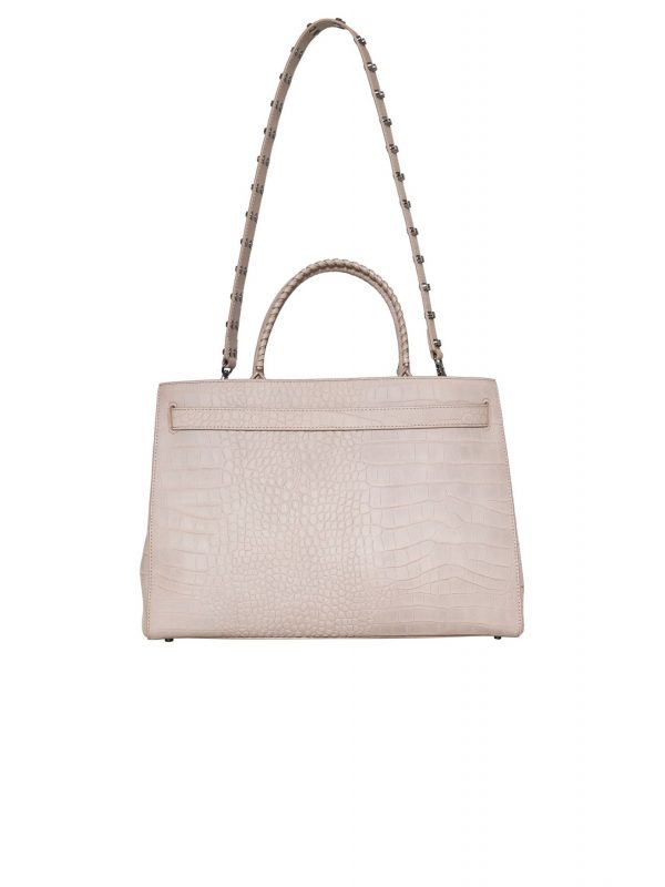 RICHMOND X ΤΣΑΝΤΑ ΧΕΙΡΟΣ/CROSSBODY MAHANI ΔΕΡΜΑ LOGO ΜΕΤΑΛΛΙΚΟ ΜΠΕΖ