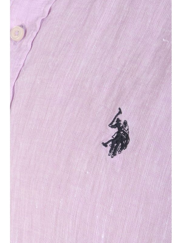 U.S.POLO ASSN ΠΟΥΚΑΜΙΣΟ BUTTON DOWN SLIM FIT ΛΙΝΟ ΡΟΖ