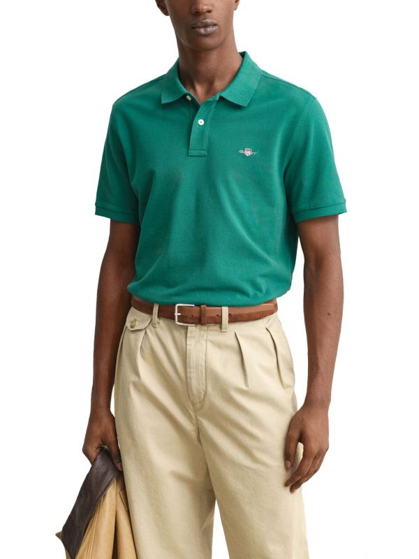 GANT POLO REGULAR FIT PIQUE ΠΡΑΣΙΝΟ