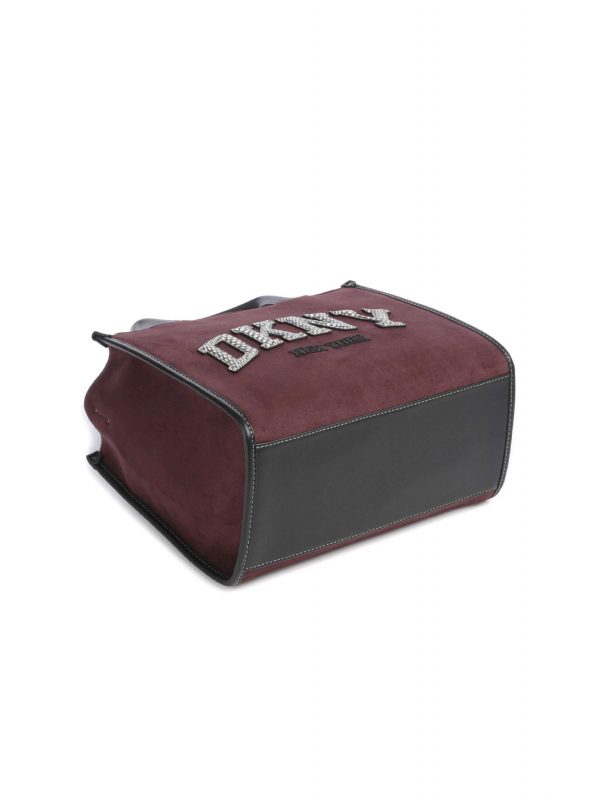 DKNY ΤΣΑΝΤΑ ΧΕΙΡΟΣ/CROSSBODY HANDLEE MD TOTE LOGO ΜΠΟΡΝΤΟ-ΜΑΥΡΟ