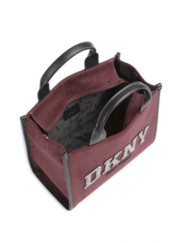 DKNY ΤΣΑΝΤΑ ΧΕΙΡΟΣ/CROSSBODY HANDLEE MD TOTE LOGO ΜΠΟΡΝΤΟ-ΜΑΥΡΟ