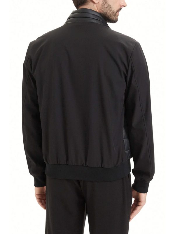 KARL LAGERFELD ΜΠΟΥΦΑΝ ΦΟΥΣΚΩΤΟ LOGO SLEEVES LOGO ZIP POCKETS ΜΑΥΡΟ