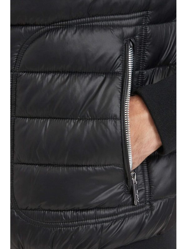 KARL LAGERFELD ΜΠΟΥΦΑΝ ΦΟΥΣΚΩΤΟ LOGO SLEEVES LOGO ZIP POCKETS ΜΑΥΡΟ