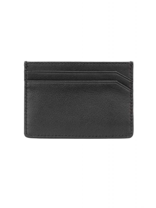 HUGO ΘΗΚΗ ΚΑΡΤΩΝ REHX_CARDCASE ΔΕΡΜΑ LOGO ΜΑΥΡΟ
