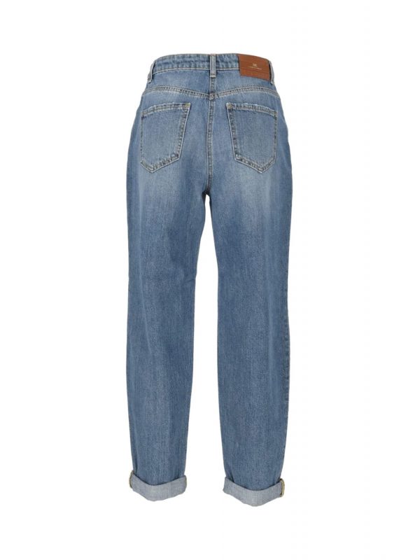 ELISABETTA FRANCHI ΠΑΝΤEΛΟΝΙ JEANS ΜΠΛΕ