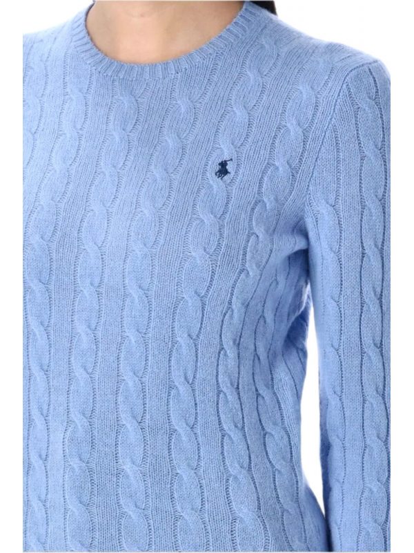 RALPH LAUREN ΠΛΕΚΤΟ ΛΑΙΜΟΚΟΨΗ CLASSICS LOGO ΣΙΕΛ