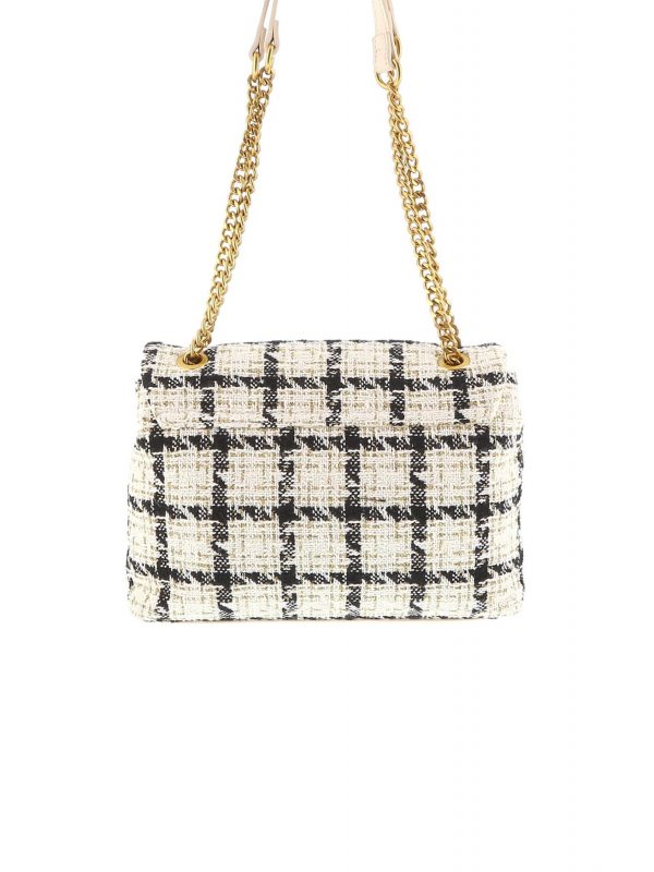 TWINSET ΤΣΑΝΤΑ ΩΜΟΥ/CROSSBODY ΚΑΡΩ ΕΚΡΟΥ-ΜΑΥΡΟ
