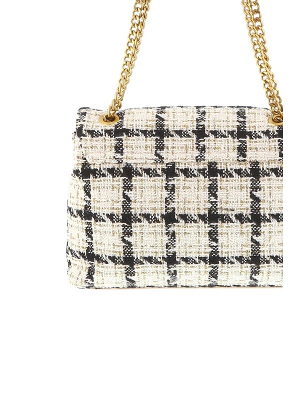 TWINSET ΤΣΑΝΤΑ ΩΜΟΥ/CROSSBODY ΚΑΡΩ ΕΚΡΟΥ-ΜΑΥΡΟ