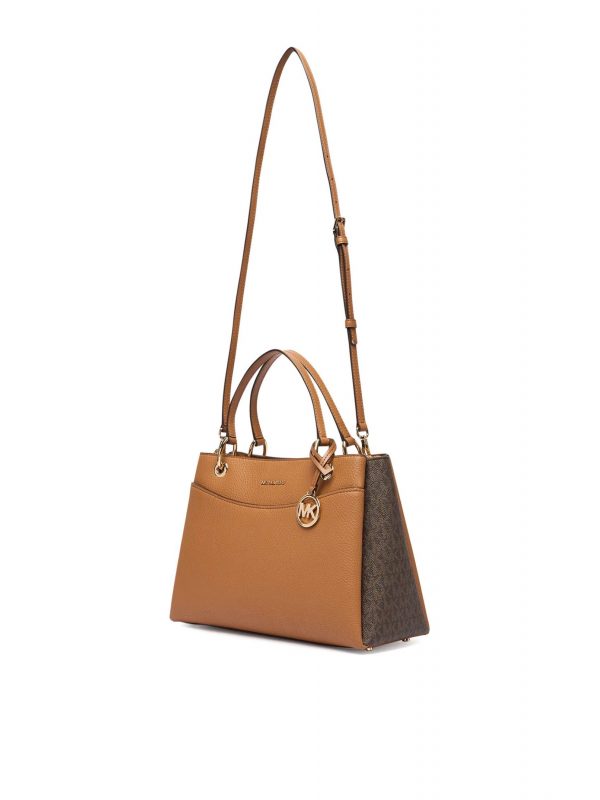 MICHAEL KORS ΤΣΑΝΤΑ CROSSBODY/ΧΕΙΡΟΣ MAY ΘΗΚΕΣ ΜΕΤΑΛΛΙΚΟ LOGO ΤΑΜΠΑ