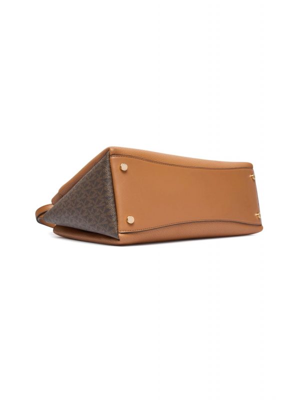 MICHAEL KORS ΤΣΑΝΤΑ CROSSBODY/ΧΕΙΡΟΣ MAY ΘΗΚΕΣ ΜΕΤΑΛΛΙΚΟ LOGO ΤΑΜΠΑ