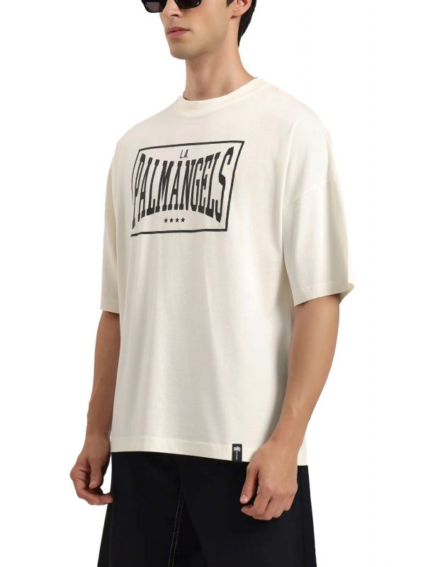 PALM ANGELS T-SHIRT VINTAGE BOX LOGO LOOSE TEE ΕΚΡΟΥ-ΜΑΥΡΟ