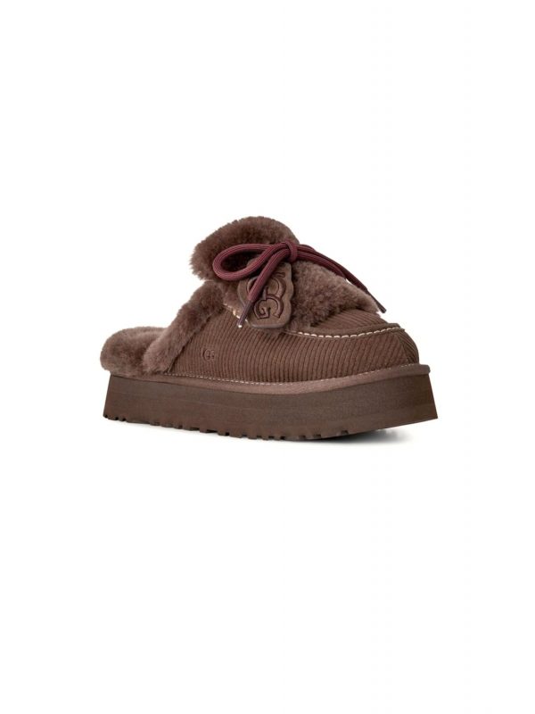 UGG ΠΑΠΟΥΤΣΙΑ ΠΑΝΤΟΦΛΕΣ DISQUETTE HERITAGE LOGO ΣΚΟΥΡΟ ΚΑΦΕ