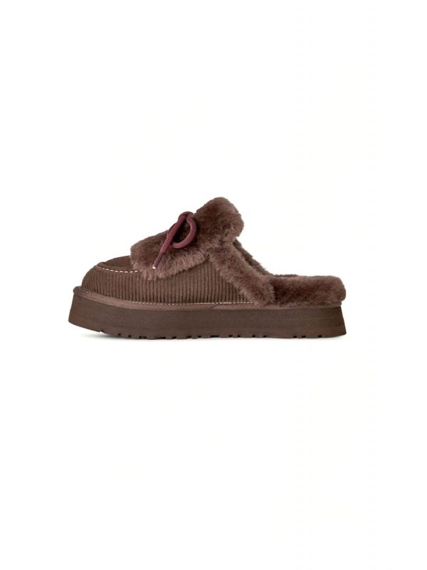 UGG ΠΑΠΟΥΤΣΙΑ ΠΑΝΤΟΦΛΕΣ DISQUETTE HERITAGE LOGO ΣΚΟΥΡΟ ΚΑΦΕ