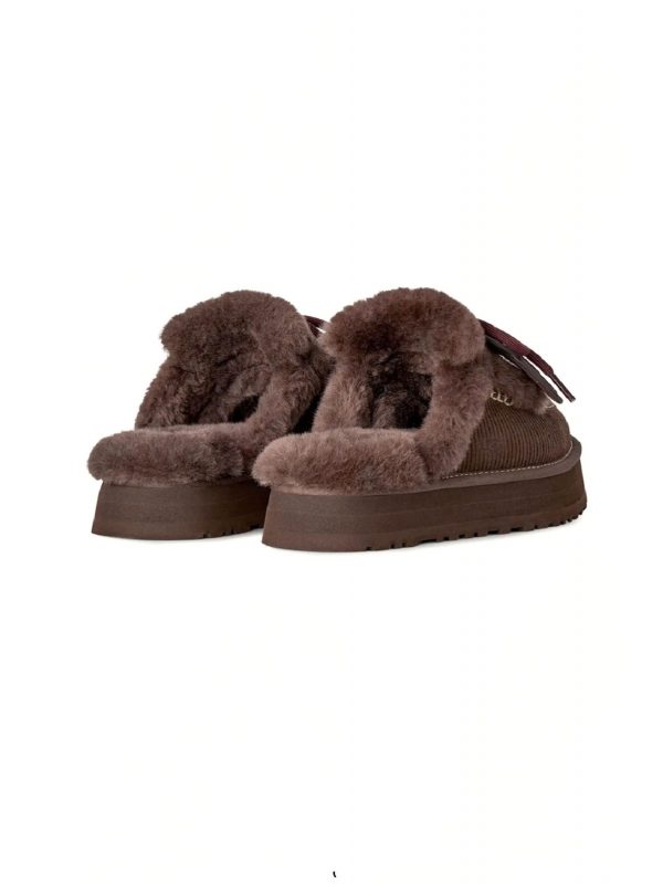 UGG ΠΑΠΟΥΤΣΙΑ ΠΑΝΤΟΦΛΕΣ DISQUETTE HERITAGE LOGO ΣΚΟΥΡΟ ΚΑΦΕ
