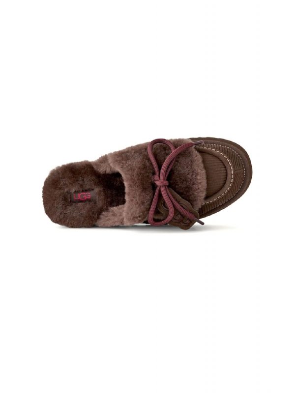 UGG ΠΑΠΟΥΤΣΙΑ ΠΑΝΤΟΦΛΕΣ DISQUETTE HERITAGE LOGO ΣΚΟΥΡΟ ΚΑΦΕ