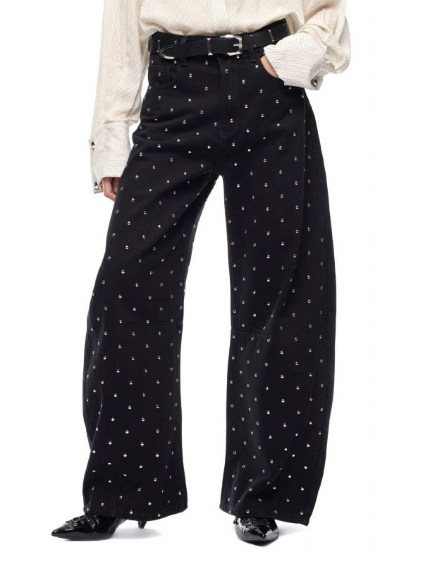 PINKO ΠΑΝΤΕΛΟΝΙ JEANS EMMA EGG TROUSER ΤΡΟΥΚΣ ΜΑΥΡΟ