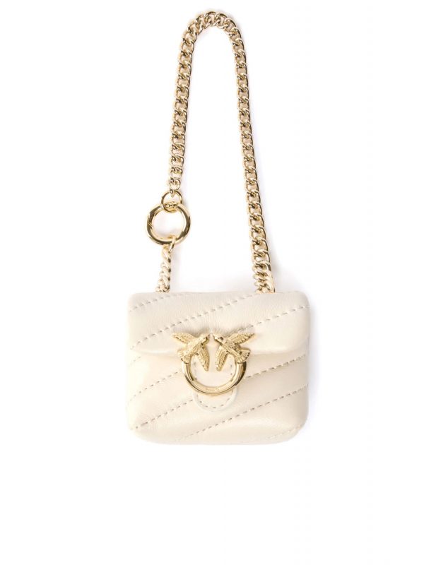 PINKO NANO LOVE PUFF SHEEP NAPPA ΑΞΕΣΟΥΑΡ ΣΧΗΜΑ ΤΣΑΝΤΑ ΛΕΥΚΟ