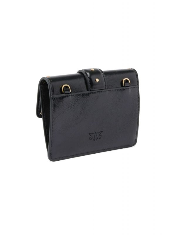 PINKO ΤΣΑΝΤΑΚΙ LOVE POCKET STUDS VIT. POLISHED ΜΑΥΡΟ