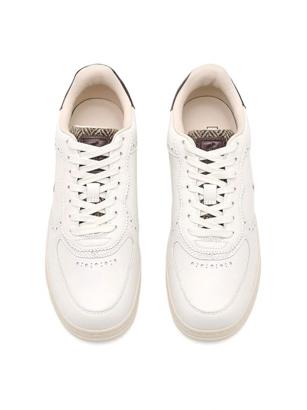 RALPH LAUREN ΠΑΠΟΥΤΣΙΑ SNEAKERS LTR/TWEED/CROC LTHR-MASTR CT BRO-SK-LTL ΛΕΥΚΟ-ΚΑΦΕ