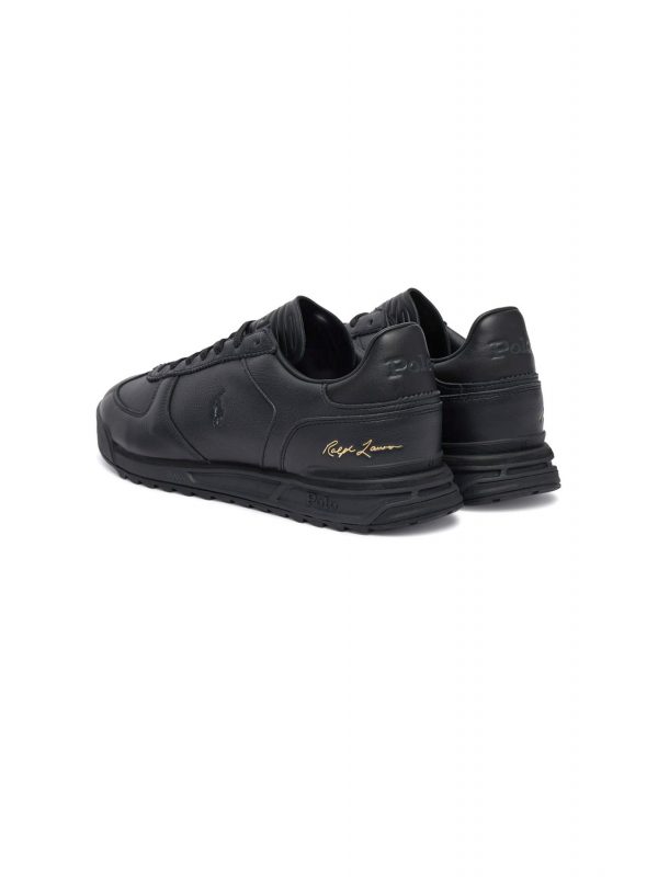RALPH LAUREN ΠΑΠΟΥΤΣΙΑ SNEAKERS LEATHER-VARICK SIG-SK-LTL ΜΑΥΡΟ