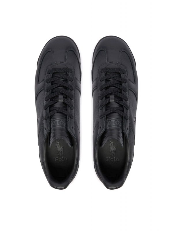 RALPH LAUREN ΠΑΠΟΥΤΣΙΑ SNEAKERS LEATHER-VARICK SIG-SK-LTL ΜΑΥΡΟ