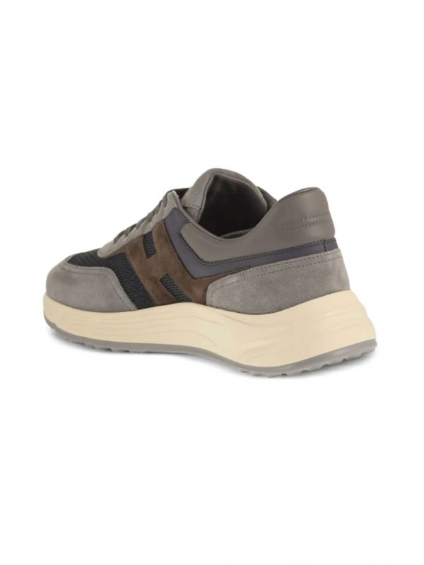 HOGAN ΠΑΠΟΥΤΣΙΑ SNEAKERS HYPERLIGHT ALLACCIATO H ΓΚΡΙ-ΜΠΛΕ-ΚΑΦΕ