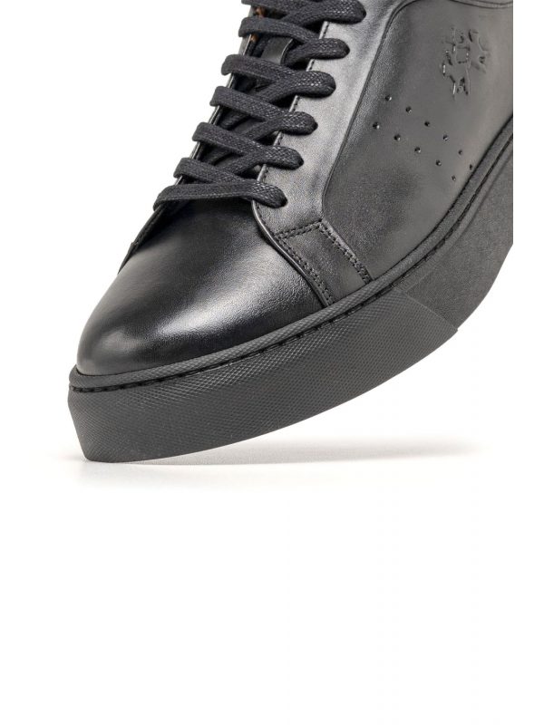LA MARTINA ΠΑΠΟΥΤΣΙΑ SNEAKERS LOGO ΜΑΥΡΟ