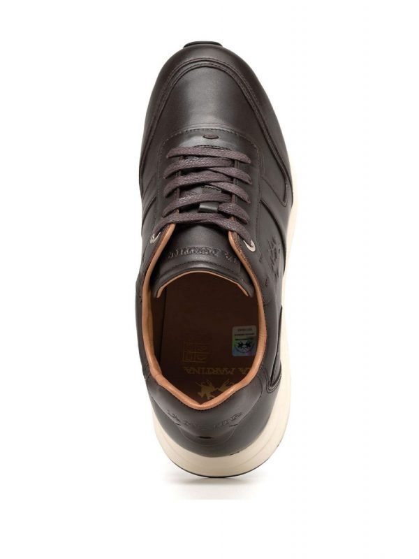 LA MARTINA ΠΑΠΟΥΤΣΙΑ SNEAKERS LOGO ΚΑΦΕ