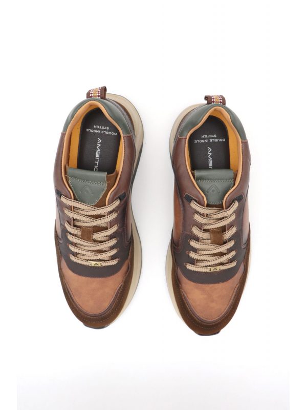 AMBITIOUS ΠΑΠΟΥΤΣΙΑ SNEAKERS RIDER ΚΑΦΕ