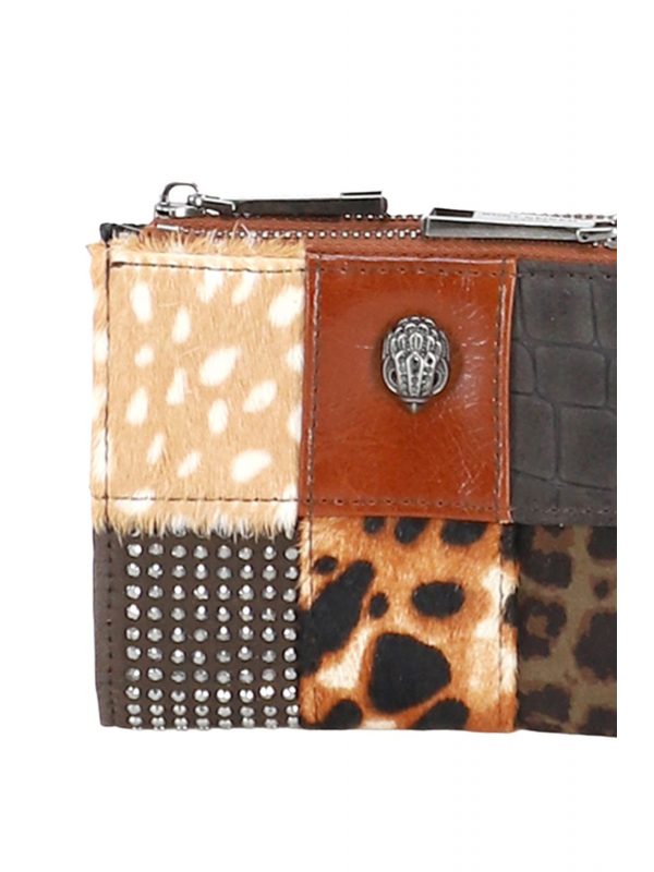 KURT GEIGER ΠΟΡΤΟΦΟΛΙ CELIA MINI PURSE ΣΧΕΔΙΑ ΣΤΡΑΣ LOGO ΚΑΦΕ/ΠΟΛΥΧΡΩΜΟ