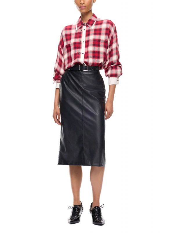 PINKO ΦΟΥΣΤΑ MAXI GERBERA SKIRT ΜΑΥΡΟ