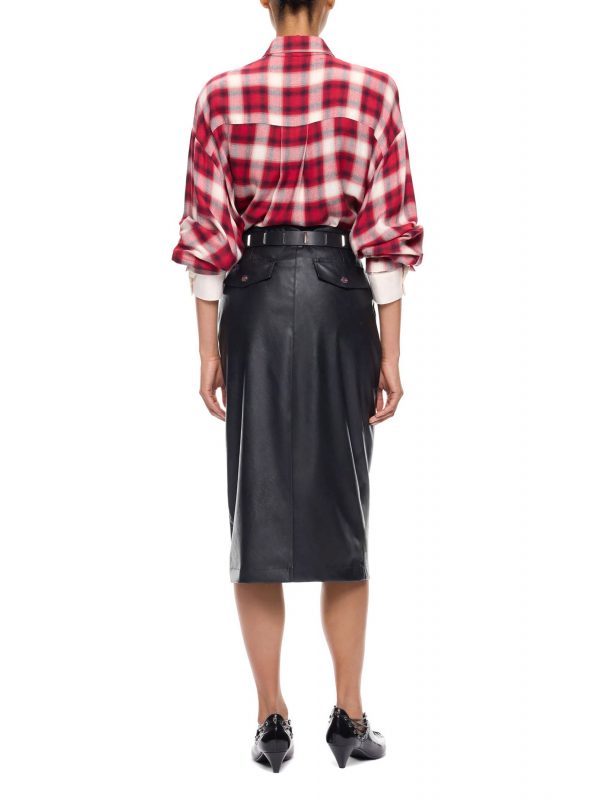 PINKO ΦΟΥΣΤΑ MAXI GERBERA SKIRT ΜΑΥΡΟ