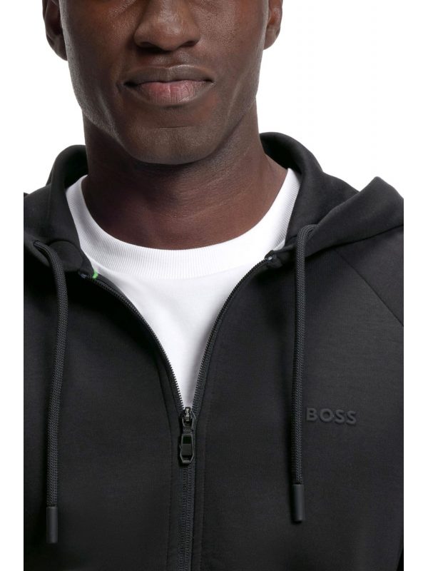 BOSS ATHLEISURE ΦΟΥΤΕΡ ZIPHHOD JERSEY Saggy ΜΑΥΡΟ