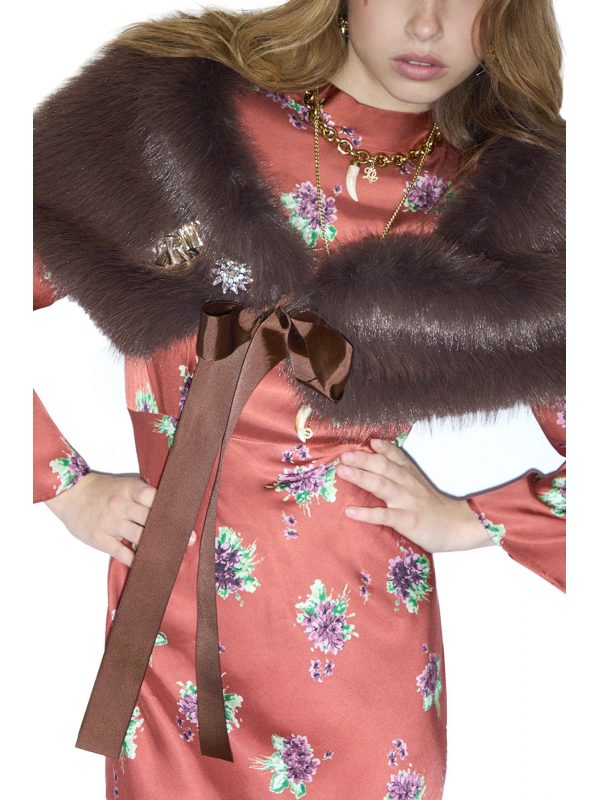 LIU-JO ΕΣΑΡΠΑ ΓΟΥΝΑ FAUX FUR ΚΑΦΕ