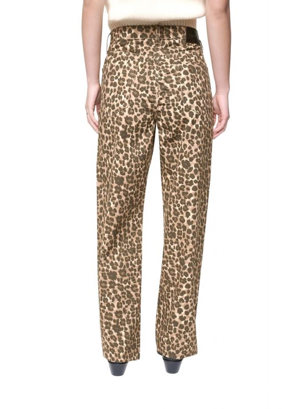 DKNY ΠΑΝΤΕΛΟΝΙ JEANS LEOPARD PRINT ΤΣΕΠΕΣ ΜΠΕΖ-ΜΑΥΡΟ