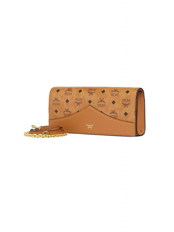 MCM ΤΣΑΝΤΑ CROSSBODY/CLUTCH DIAMOND CLUTCH SML COGNAC VIS R ΚΟΝΙΑΚ