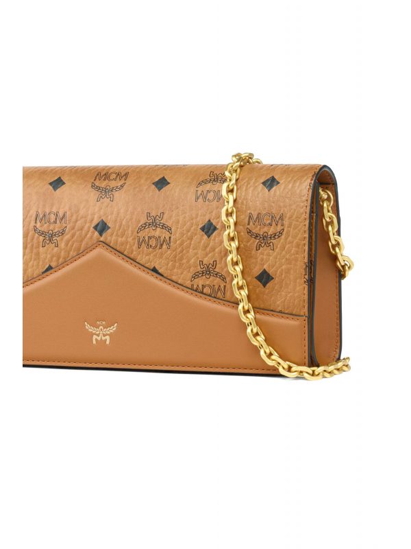 MCM ΤΣΑΝΤΑ CROSSBODY/CLUTCH DIAMOND CLUTCH SML COGNAC VIS R ΚΟΝΙΑΚ