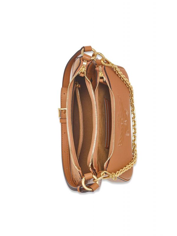 MCM ΤΣΑΝΤΑ ΩΜΟΥ/CROSSBODY AREN DOUBLE HOBO SML COGNAC VIS R ΚΟΝΙΑΚ