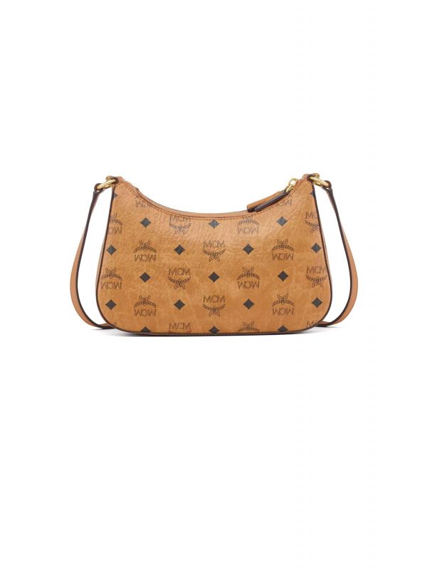 MCM ΤΣΑΝΤΑ ΩΜΟΥ/CROSSBODY AREN DOUBLE HOBO SML COGNAC VIS R ΚΟΝΙΑΚ