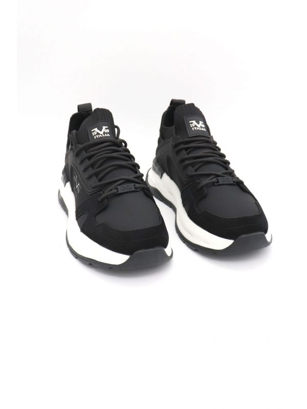 V 19.69 ΠΑΠΟΥΤΣΙ SNEAKERS LOGO ΜΑΥΡΟ