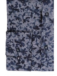 BOSS ΠΟΥΚΑΜΙΣΟ FLORAL REGULAR FIT STRETCH H-JOE-KENT-C1-214  ΜΠΛΕ