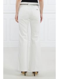 MICHAEL KORS ΠΑΝΤΕΛΟΝΙ JEANS FLAIR ΑΛΥΣΙΔΑ ΜΕΤΑΛΛΙΚΑ LOGO ΛΕΥΚΟ