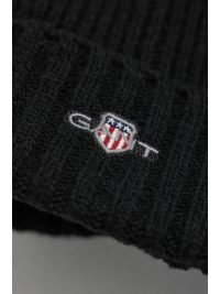 GANT ΣΚΟΥΦΟΣ UNISEX SHIELD WOOL BEANIE ΜΑΥΡΟ