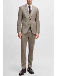 BOSS ΚΟΣΤΟΥΜΙ ΜΕ ΓΙΛΕΚΟ SLIM FIT H-HUGE-3PCS-232 LANIFICIO TESSE BIELLA STRETCH ΓΚΡΙ