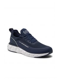 ARMANI 7 ΠΑΠΟΥΤΣΙΑ SNEAKERS LOGO ΜΠΛΕ-ΛΕΥΚΟ