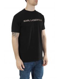 KARL LAGERFELD T-SHIRT CREWNECK LOGO ΜΑΥΡΟ