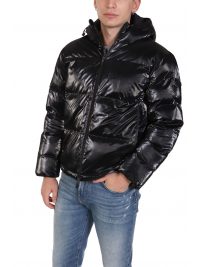 ARMANI 7 ΜΠΟΥΦΑΝ ΦΟΥΣΚΩΤΟ HOODIE LOGO ΜΑΥΡΟ