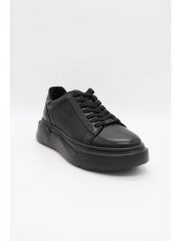 V 19.69 ΠΑΠΟΥΤΣΙ SNEAKERS LOGO ΔΕΤΟ ΜΑΥΡΟ