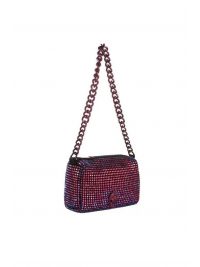 KURT GEIGER ΤΣΑΝΤΑKI ΩΜΟΥ PARTY POUCHETTE AΛΥΣΙΔΑ ΜΕΤΑΛΛΙΚΑ ΣΤΡΑΣ LOGO ΠΟΛΥΧΡΩΜΟ